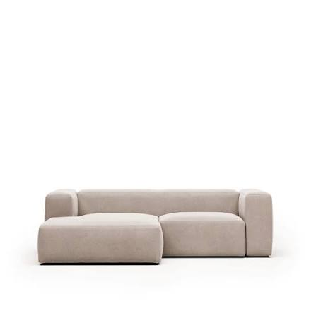 Sofá modular de dos plazas con ottomana independiente color beige claro - configuracion flexible para sala pequena