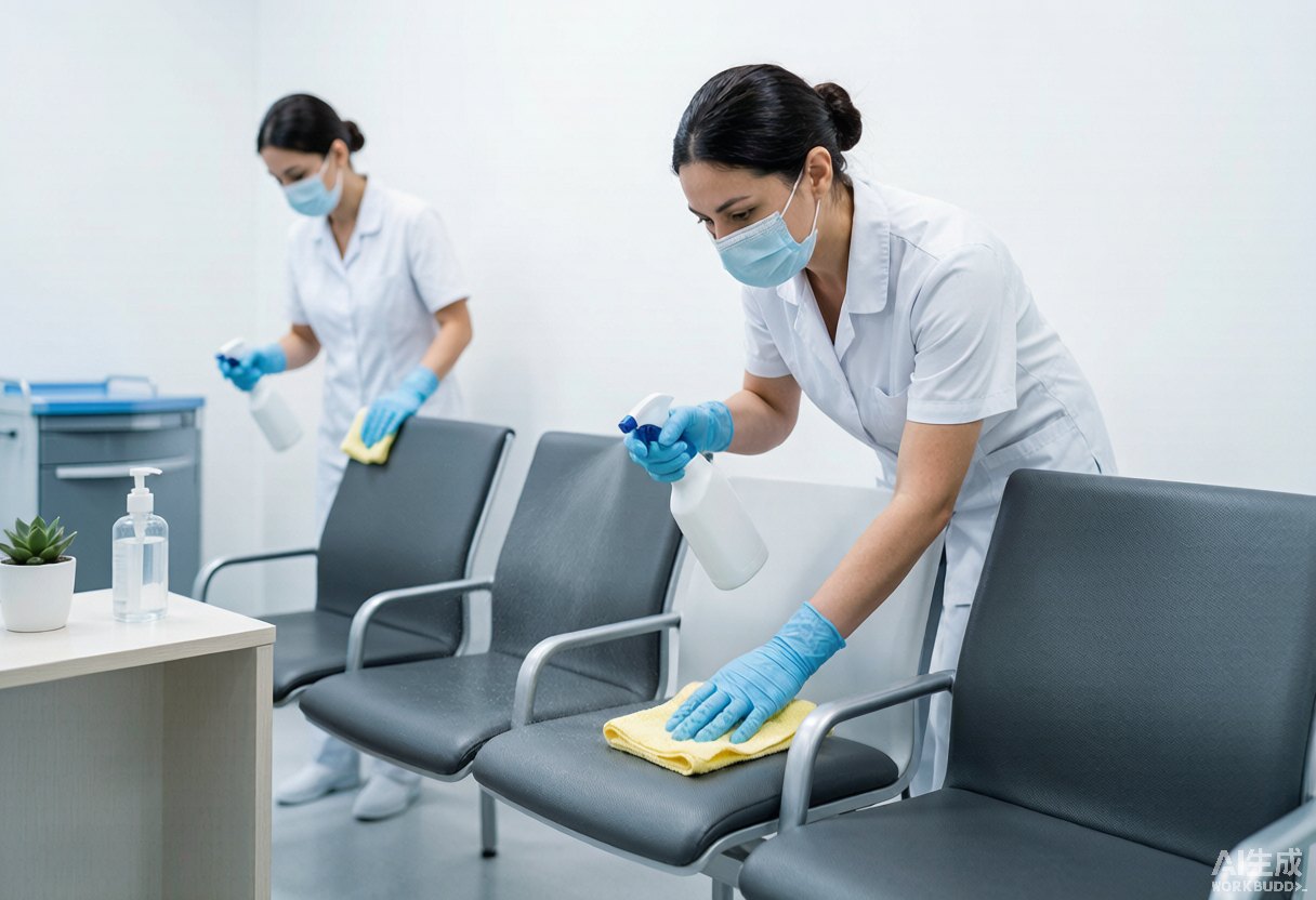 Sala de espera de hospital con asientos de acero inoxidable y polipropileno de fácil limpieza