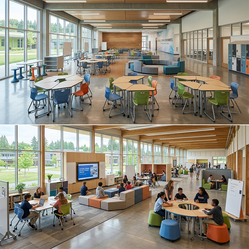 Muebles Modulares con Ruedas para Zona de Estudio en Casa para el cuarto de estudio y el hogar